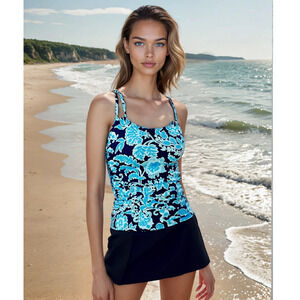 NWT Swim Solutions Bathing Suit Bottom Swim Skirt Thigh Minimizing Black 20W